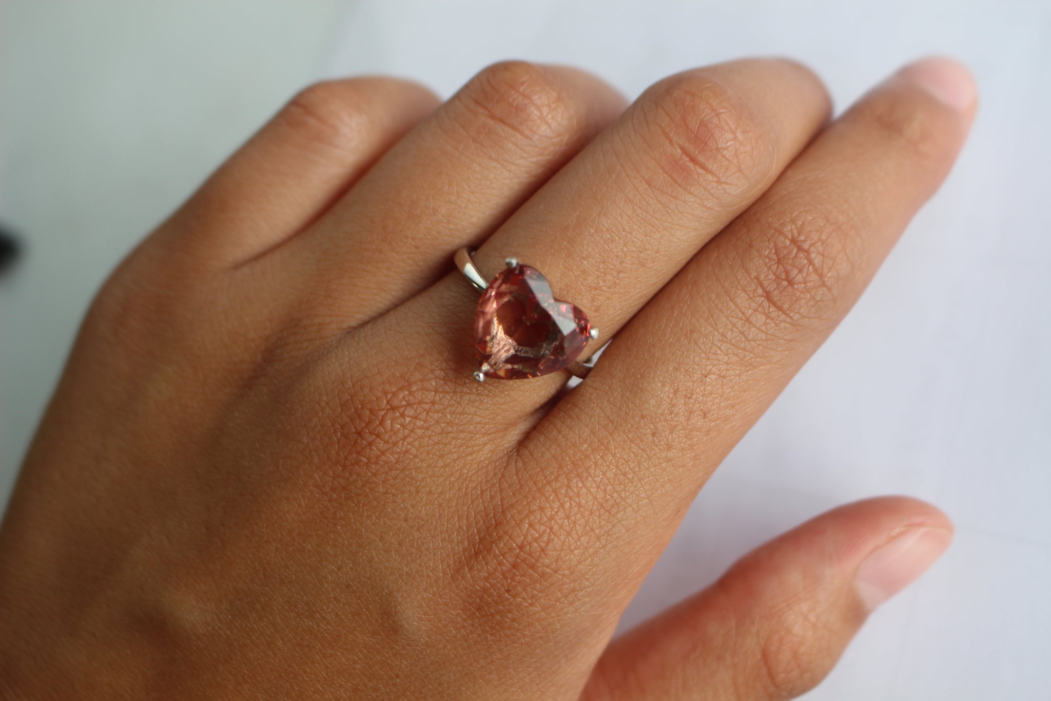 Huitan Simple Heart Ring For Women Female Cute Finger Rings Romantic  Birthday Gift For Girlfriend Fashion